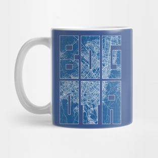 Bogota, Colombia City Map Typography - Blueprint Mug